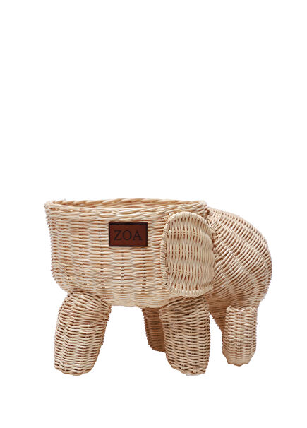 Elephant Rattan Toy Basket