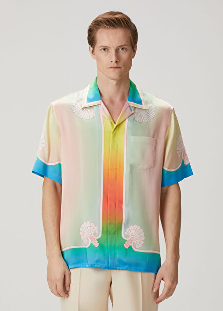 Lucid Dream's Desenli Kısa Kollu İpek Gömlek