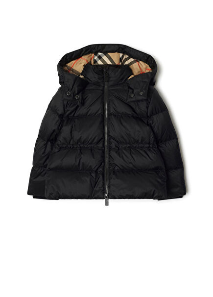 Agnes Nylon Puffer Siyah Unisex Çocuk Puf Mont