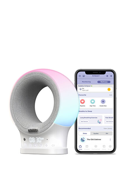 Eclipse+ Akıllı Wi-fi Telsiz Gece Lambası ve Dijital Saat Uyku Yardımcısı 