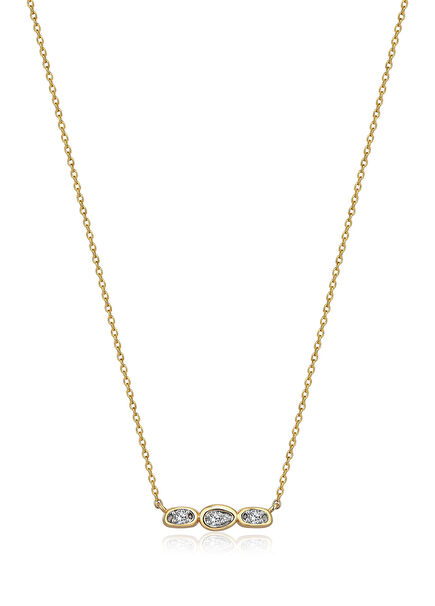 Loops Trio Mini Pırlantalı Kadın Altın Kolye