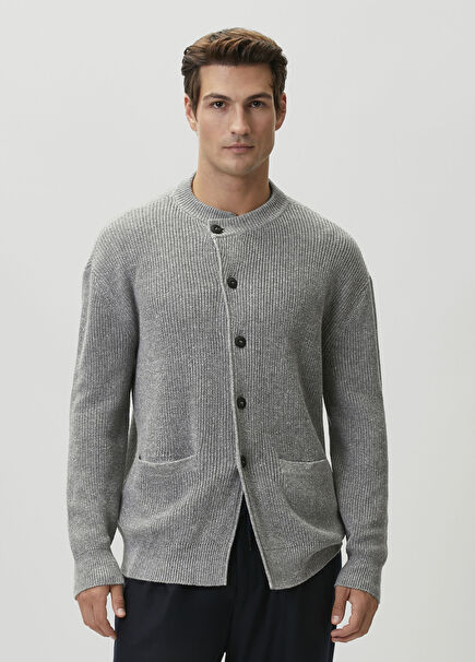 Anthracite Linen Sweater Jacket