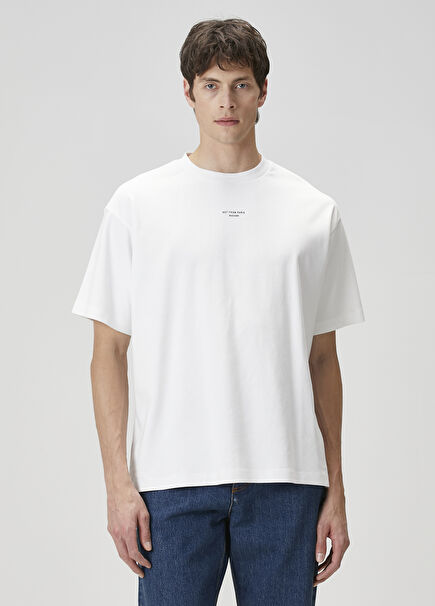 White Logo Printed T-Shirt