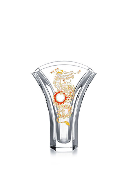 Ginkgo Ejderha Desenli Kristal Vazo