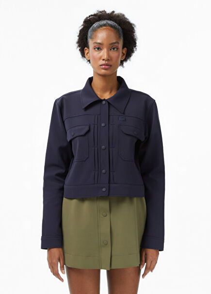 Lacivert Regular Fit Kadın Gömlek Ceket