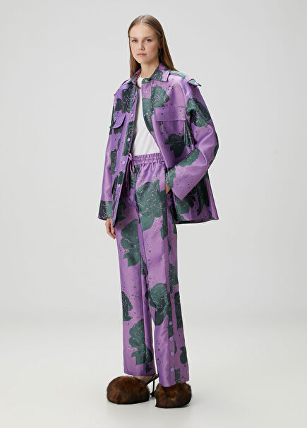 Purple Floral Trousers
