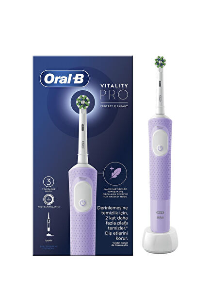 D103 Vitality Pro Cross Action Lilac Rechargeable Toothbrush 