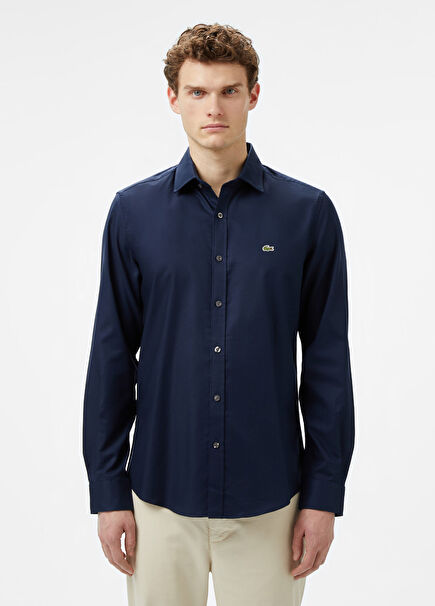 Slim Fit Lacivert Erkek Gömlek