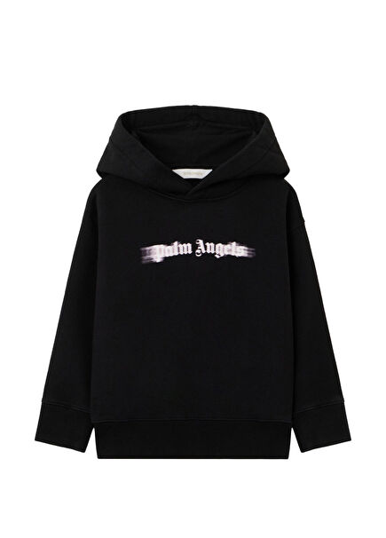 Pembe Siyah Logo Baskılı Kız Çocuk Sweatshirt