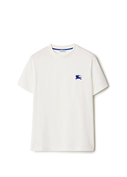 Beyaz Pamuklu Kısa Kollu Erkek T-Shirt