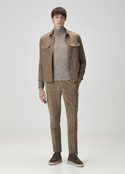 Açık Kahverengi Kadife Pantolon