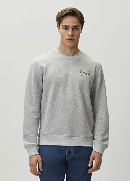 Gray Graphic Print Sweatshirt