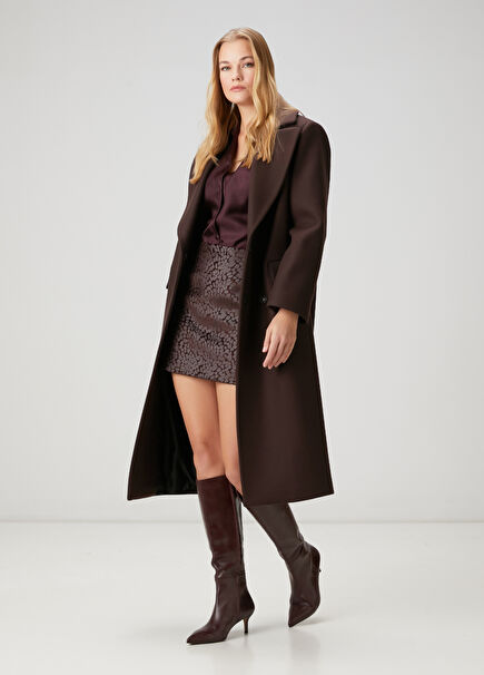 Kahverengi Mini Çan Etek