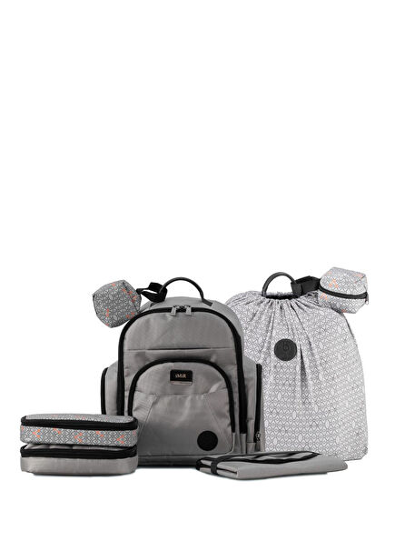 Gri Çok Fonksiyonlu Anne Baba ve Bebek Bakım Sırt Çantası