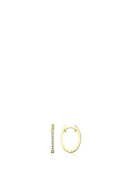 14K Gold Women's Hoop Earrings with Tsuki Diamonds