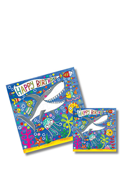 HB Shark Sea Scene Puzzle Birthday Greeting Card