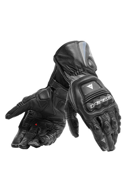 Steel-Pro Black Anthracite Deri Erkek Motosiklet Eldiveni