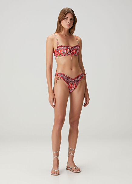 Ruched Skimpy Çok Renkli Bikini Altı