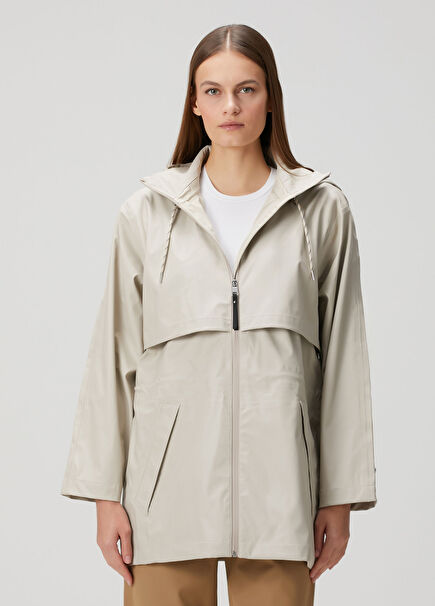 Light Beige Hooded Jacket