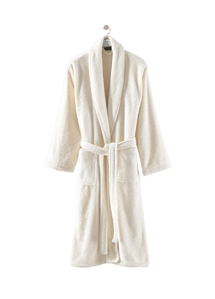 Sicilia Bej Pamuklu Bukle Unisex Bornoz