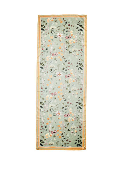 Green Patterned Women's Silk Shawl