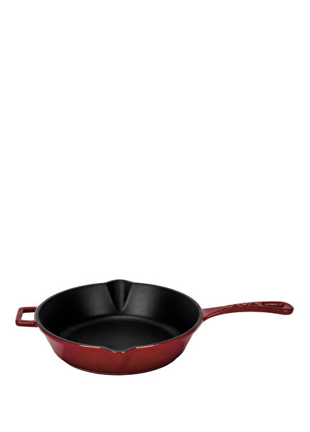 Lava Bordeaux Cast Iron Solid Frying Pan with Handle 24 cm