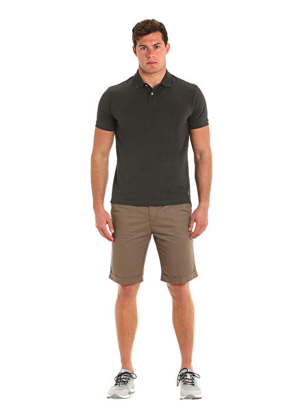Deck Grey Polo Collar Short Sleeve Men's T-shirt