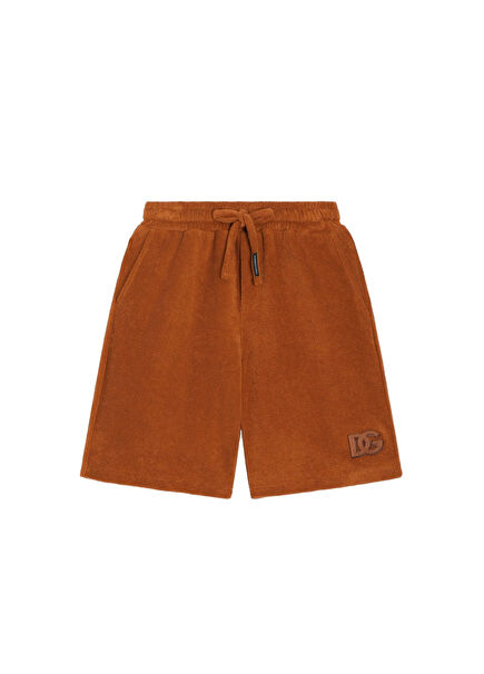 Brown Logo Boy Terry Bermuda Shorts