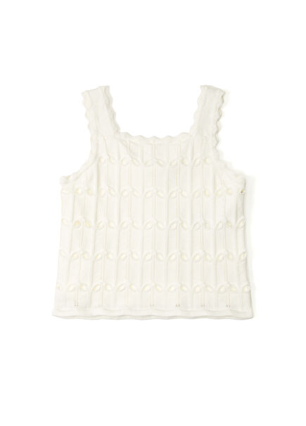 Bone Jacquard Girl's Wool Blouse