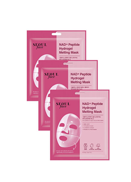 Seoul Face NAD+ Peptid Hidrojel Canlandırıcı Nemlendirici Hidrojel 3'lü Kağıt Yüz Maskesi 34 gr