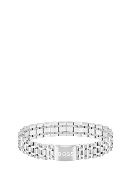 HBJ1580644 Metalik Gri Çelik Erkek Bileklik