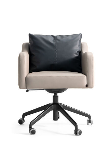 Papillonne Beige Office Chair on Wheels