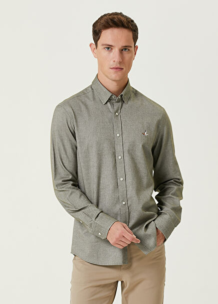 Comfort Fit Haki Oxford Gömlek