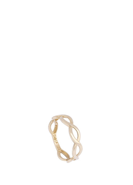 Sarmal Sade 14 Ayar Altın Unisex Yüzük