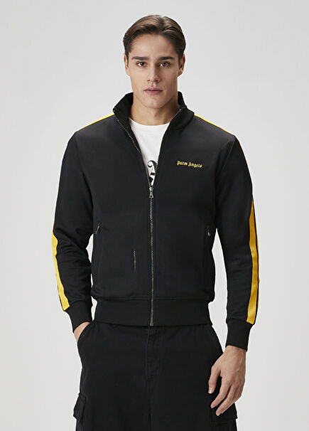 Classic Siyah Sarı Logo Detaylı Sweatshirt