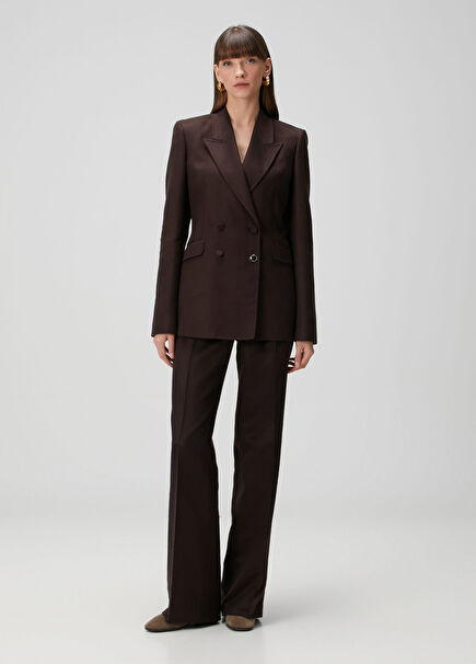 Vesta Brown Silk Pants