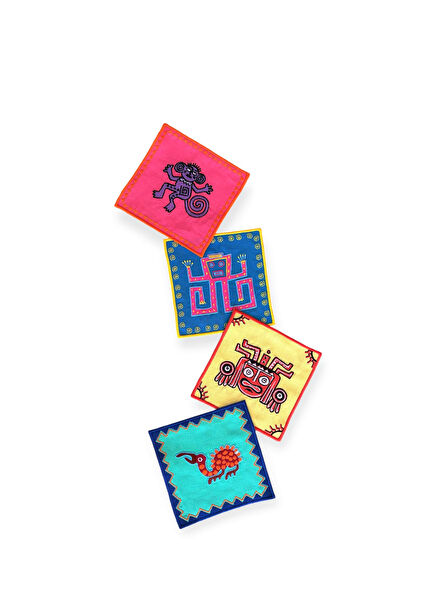 Inca Themed 4-Piece Cocktail Napkin Set