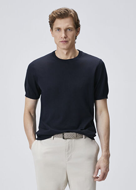 Lacivert Kısa Kollu Triko