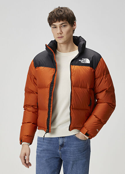 1996 Retro Nuptse Siyah Turuncu Puff Mont