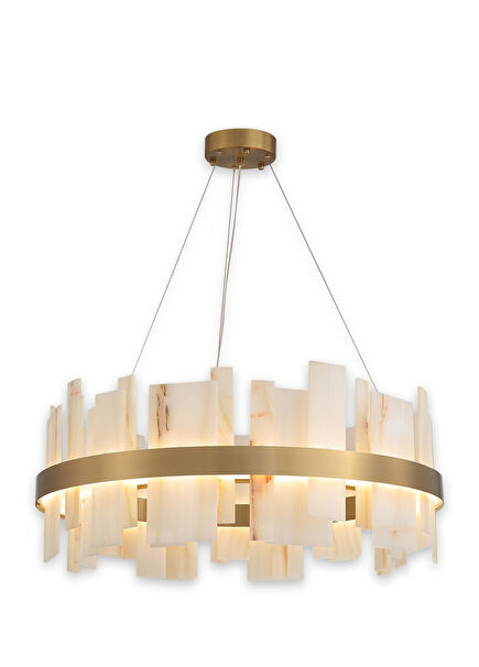 Ekho Tumbled White Marble Pendant Chandelier