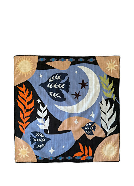 In The Eye Of The Moon Renkli Pamuklu Kadın Fular