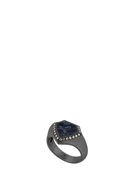 Legend Brown Diamond Pietersite Stone 925 Sterling Silver Men's Ring