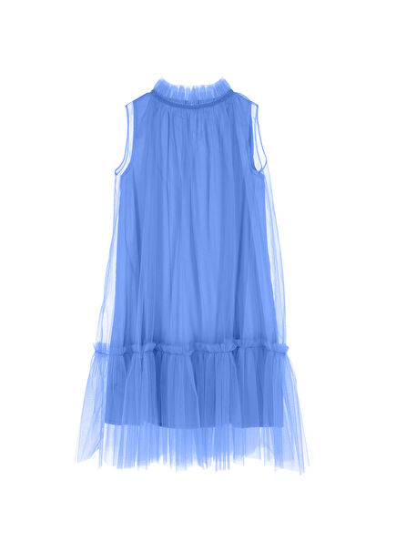 Miss Kitty Blue Cotton Tulle Coated Girls' Dress