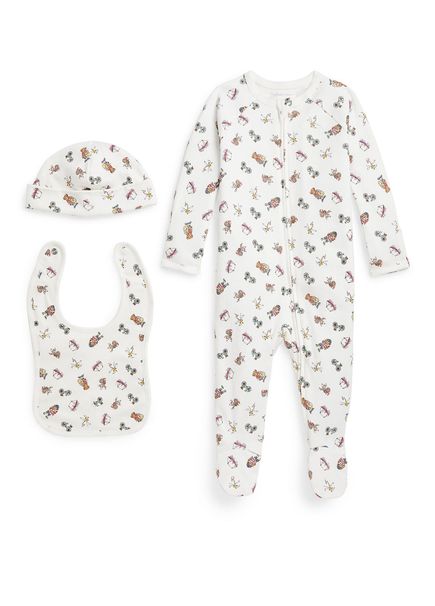 Çok Renkli Desenli Unisex Bebek 3lü Set