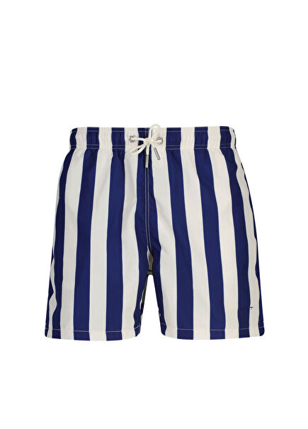 Navy Blue Striped Men's Swimsuit