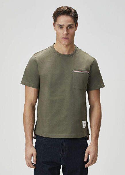 Haki Cep Detaylı T-shirt