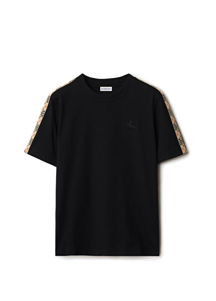 Tal Trim Black Cotton Short Sleeve Women's T-Shirt