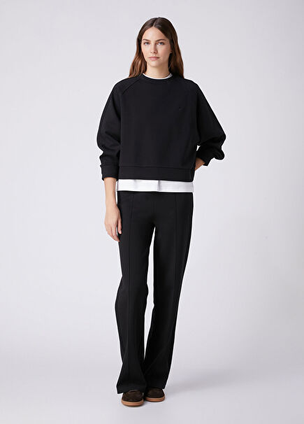 Black Flare Jogger Trousers
