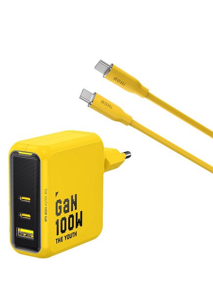 Youth 3-Port 100W Charging Adapter and 140W Fast Charging Cable Set