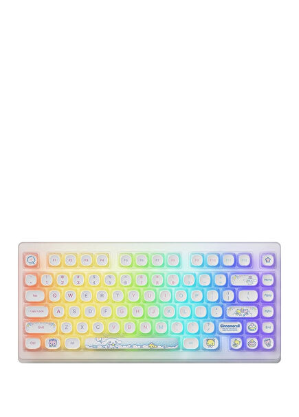 X Cinnamoroll ACR TOP75B Özel Seri Creamy Cyan Switch RGB Kablosuz Hotswap Mekanik Gaming Klavye